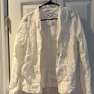 Uniqlo Women's White Linen Top Size M